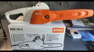 Обзор и работа,цепной электрической пилы STIHL MSE 141C