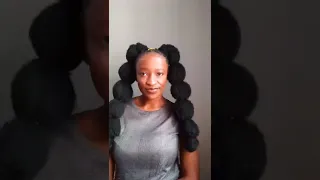 2 🔥 natural/African thread hairstyles with bubble braids/ how to use head wrap