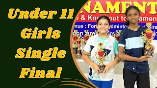 Under 11 Girls Singles Final | Shrisha vs Disha | Kids Badminton League sirsi 2024