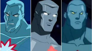 Evolution of "Captain Atom" in Cartoons (in animation). (DC Comics)