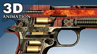 3D Animation: How a Pistol works (1911)