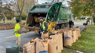 Garbage Truck Vs. Heavy October Yard Waste