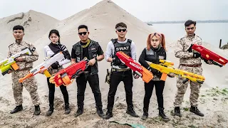 LTT Game Nerf War : Team Warriors SEAL X Nerf Guns Fight Mr Close Group In Sandstorm Campaign