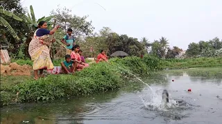 Fishing Video || The fishing experience of the village fishermen surprised everyone || Fish hunting