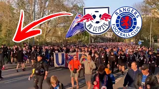 Rangers Fans March to Red Bull Arena for Europa League Clash