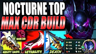 NOCTURNE TOP LANE WITH THIS *MAX CDR ~160 ABILITY HASTE* BUILD IS MIND-BLOWING 🤯