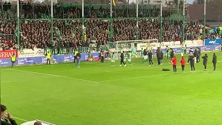 So feiert die Nordtribüne den Derbysieg von Austria Lustenau gegen Altach