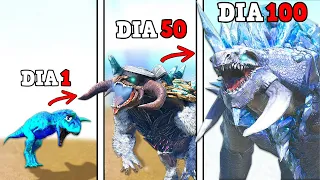 SOBREVIVI COMO UM PEQUENO DINOSSAURO DE GELO 100 DIAS E EVOLUI PARA O GIGANTE TITAN DO GELO NO ARK