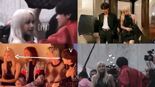 Bts V and Blackpink Lisa celine fashion show all moment 💕