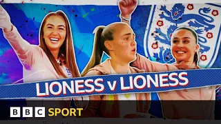 'I'm walking out in a minute!' - Lionesses' beer mat challenge | BBC Sport