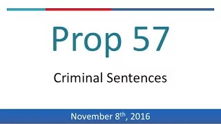 Proposition 57 (Release Low-Risk Inmates) PASSED