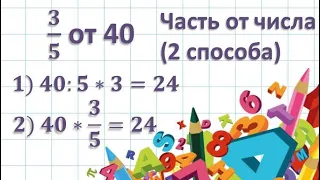 Нахождение части от числа. Как найти дробь от числа  (2 способа)