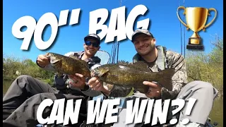 Can We win This Joint Tournament? - Fishing Challenge - 90" of Spring Smallmouth