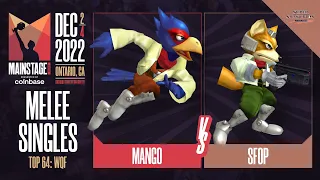 Mang0 (Falco) vs SFOP (Fox) - Melee Top 64 Winners Quarter-Final  - Mainstage 2022