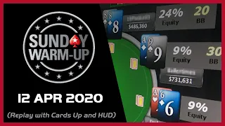 Sunday Warm-Up - 12 April 2020 - PokerStars - final table replay with Cards Up and HUD