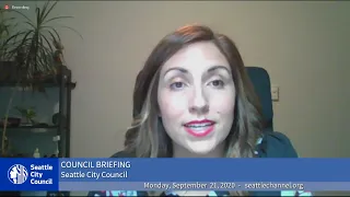 Seattle City Council Briefing 9/21/20