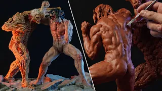 Sculpting EREN vs REINER Diorama |  Attack On Titan [ 500K Special ]