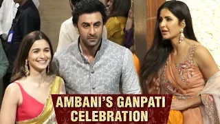 Ranbir Kapoor And Alia Bhatt With Ex Katrina Kaif At Ambani’s Ganpati Celebration