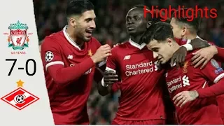 Liverpool VS  Spartak Moskwa (7-0) Highlights 6/12/2017