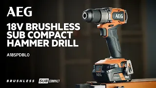 AEG 18V Brushless Sub Compact Hammer Drill (A18SPDBL0) in action