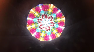 Kaleidoscope - 'Sunrise' in Red Stained Glass by Kathleen Hunt