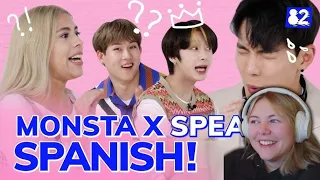 MONSTA X SINGS IN SPANISH & TELEPHONE GAME - REACTION!