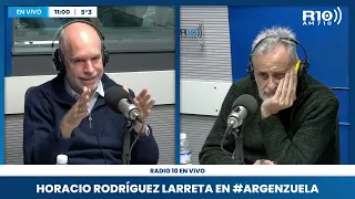 #Argenzuela - @horaciorlarreta mano a mano con @rialjorge  y equipo en el piso de Radio 10.
