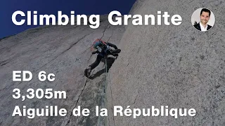 Finger crack climbing in Chamonix