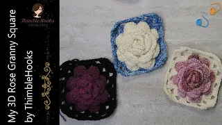 Crochet My New 3D ROSE GRANNY SQUARE / Free Tutorial / All Levels! / How to do it