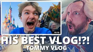 HIS BEST VLOG YET!? TommyInnit Riding The Fastest Roller Coaster In Disneyland (REACTION) TommyVlog