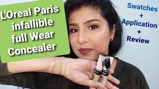 L'Oreal Paris infallible Full Wear Concealer | Application + swatches + review | Awesome Ankita