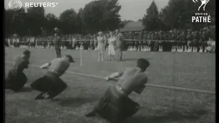 Princess Margaret watches regimental games in Colchester (1951)