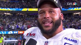 Aaron Donald Emotional Post Game Interview after 1st Super Bowl Win