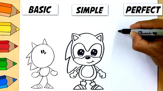 🔴 How to Draw SONIC  CHARACTER - Coloring and Drawing SONIC  differents styles