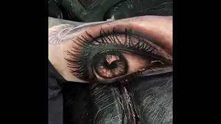 Eye tattoo realism process. Тату глаз реализм процесс