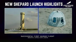 New Shepard launch Highlights | Blue origin | Jeff Bezos