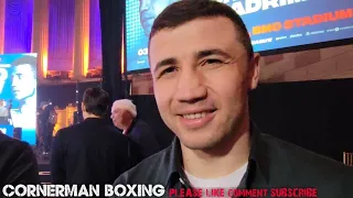 MADRIMOV REACTS TO CRAWFORD 6" REACH ADVANTAGE; FOUGHT AS A MIDDLEWEIGHT IN AMATEURS SO NOT WORRIED