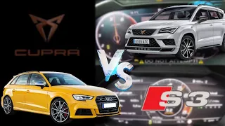 Seat Ateca cupra vs Audi S3 (0-250/acceleration luanch cotrol) by AymenH auto