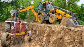 Jcb 3dx Machine Loading Mud in Mahindra 475 Di Tractor | Jcb Tractor Cartoon | Jcb Video | Jcb Jcp