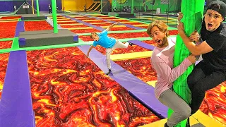 EXTREME Floor Is LAVA at TRAMPOLINE PARK!