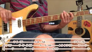 The Rolling Stones - Sympathy For The Devil (bass cover with tabs and lyrics)