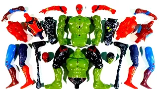 Assembling Marvel's Hulk Smash vs Spider-Man vs Siren Head vs Spider-Man 2 Avengers Toys