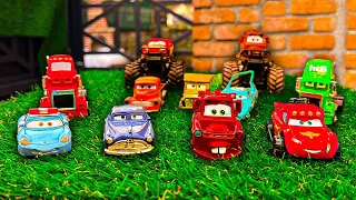 Looking for Disney Pixar Cars On the Rocky Road : Lightning McQueen, Mater, Dinoco McQueen, Mack