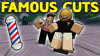 Giving HAIRCUTS to FAMOUS YOUTUBERS in Strongest Battlegrounds ROBLOX