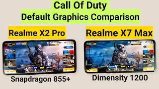 Realme X7 Max vs Realme X2 Pro Call of Duty default Graphics comparison snapdragon vs dimensity 🔥🔥🔥