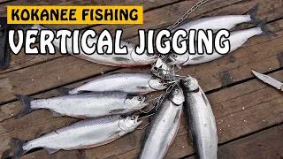 VERTICAL JIGGING ACTION - DEEP WATER LAKE FISHING FOR KOKANEE SALMON | Fishing with Rod