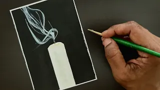Painting Candle Smoke With Gouache : Easy & Simple Gouache Painting Exercise For Beginners