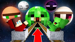 WHAT JJ And Mikey FIND inside NEW MOB PLANETS CREEPER ENDERMAN VILLAGER in Minecraft Maizen