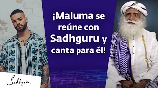 @Maluma conoce a Sadhguru, ¡y canta para él!