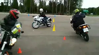 Motogymkhana fun on Transalp 650, Duke 390, SV650